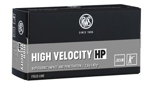 RWS
2132494
HIGH VELOCITY HP
22LR, 40GR, HOLLOW POINT
AMMUNITION

$18.90 /PER 50
$170.10 /PER 500