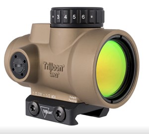 TRIJICON
MRO SD
1 X 25
2 MOA SIGHT
COYOTE BROWN
WITH LOW PIC MOUNT

AVAILABLE IN
2200326 RED DOT NEW $1390
2200347 GREEN DOT NEW $1449