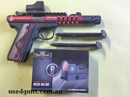 Limited edition NRA 22/45 Lite model. Mated perfectly with a Bushnell Tactical first strike red dot. Fitted with Volquartsen blow back compensator and 2 magazin