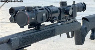 Unit has extremely low use, comes with multiple extras including Rusan quick release adapters, dust caps & monocular attachment ($800) genuine Infiray ILR-1200-