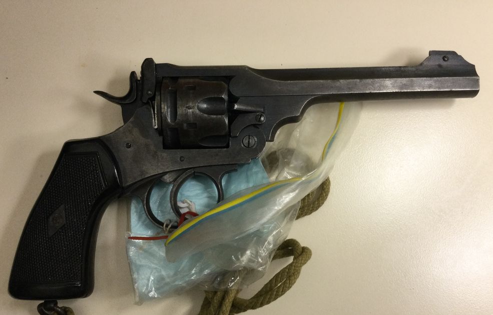 Webley Mk6 .455 Revolver - with Sam Brown, holster & Ammo Pouch.
