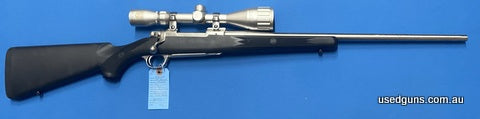 Very good condition Ruger M77 chambered in 243W. Has a Gold Crown 3-9x42 scope mounted. Good clear scope. Very good rifle in great working condition. Barrel in 