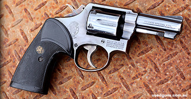 Smith & Wesson Model 10-5. Slight muzzle wear. Overall good condition. 3" (not club legal) barrel. Great for collector or security. $25 Express Dealer delivery 