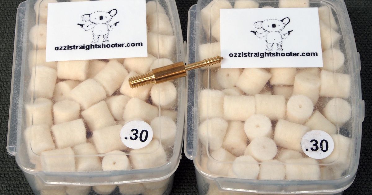 30 Caliber WOOL FELT cleaning pads & Jag. For rifle barrel cleaning