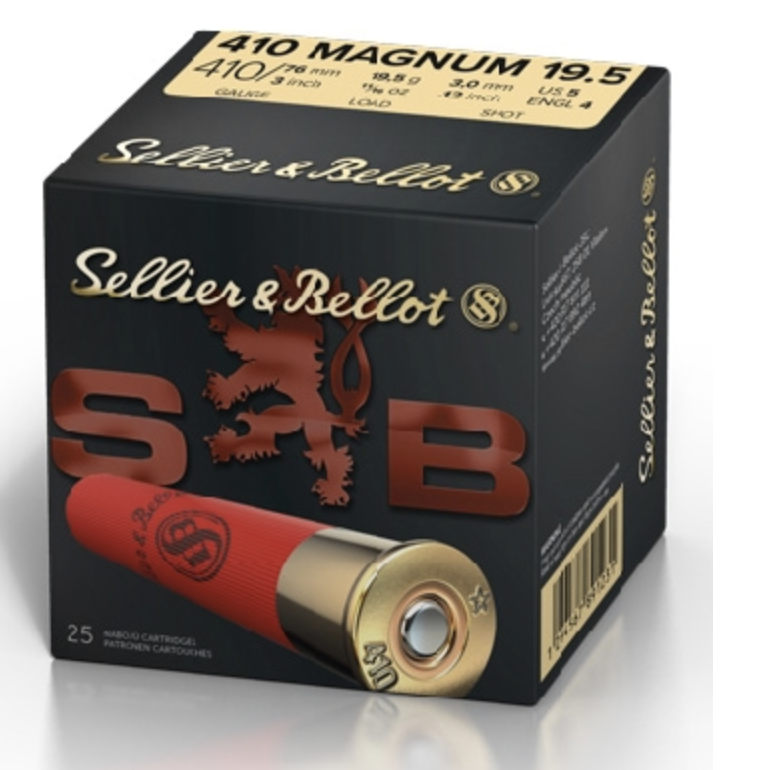 S&amp;B Sellier &amp; Bellot 410 gauge 3″ 410 Magnum 3.0mm 19.5g UK#4, US#5