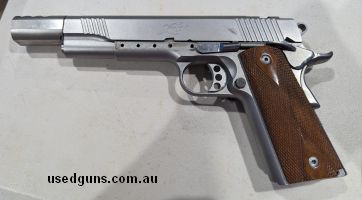 Kimber Stainless Target II with Clark 9mm barrel and 3 port. comp, setup for Steel Challenge. Frame drilled for Weigand sight mount. Include 1 x 10 rd mag and 1