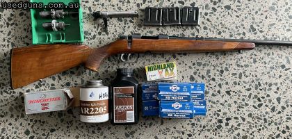 Brno fox 2 in 22 hornet. Purchased brand new in 1990. In general fair condition, stock, bolt, magazines and trigger set are very good. Comes with 3 factory maga