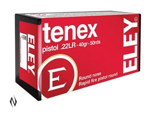 ELEY
ELTP
TENEX PISTOL 
22LR, 40GR, 1030 FPS
AMMUNITION

$44.90 /PER 50
$404.10 /PER 500
$3749 /PER 5000