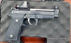 This is the Beretta Langdon Tactical Custom. It is in excellent condition. No blemishes, has had 240 lead rounds through it. Comes with Trijicon RMR Amber sight