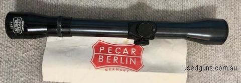 Pecar Berlin 4x81 scope. (Same as 4x35) Has No14 reticle with steel tube 26mm (mounts for this size in stock). Brilliant German optics fully serviced ready to u