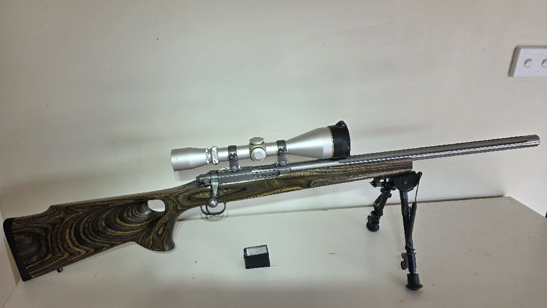Ruger 77/17 HRM with Boyd stock and Green Mountain fluted barrel.