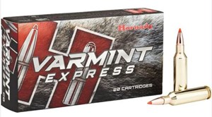 HORNADY
H8337
VARMINT EXPRESS
22-250, 55GR, VMAX
AMMUNITION

$59.90 /PER 20
$269.55 /PER 100
$490 /PER 200