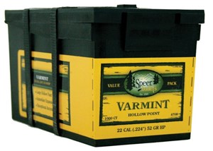 SPEER
S4708
VARMINT BULK PACK
22CAL, 52GR, HOLLOW POINT
PROJECTILES

SPECIAL
$110 /PER 500
$199 /PER 1000