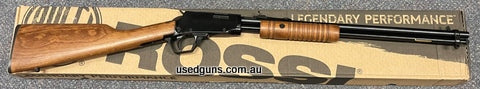 EOFY Clearance, more than 50% off while stock lasts. Rossi Gallery Gun Pump action in 22 WMR. Walnut stock. 20" barrel. 12 Round tube magazine. $65 freight to y