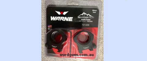 Warne Mountain Tech 30mm medium height alloy mounts. Quality USA made mounts part number #7214M. Phone 0429849007. If reply by email please forward return phone