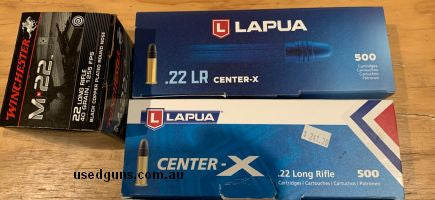 800 rounds of Lapua Centre-X . 1 unopened carton of 500 and 1 with 300 rounds . Can also sell the pictured Winchester M22 pack of 500 rounds for an extra $100 .