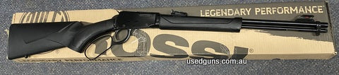 Brand new in box Rossi Rio Bravo Synthetic lever repeater chambered in 22 WMR. Magazine tube fed from the top, smooth cycling action makes this a great plinker 