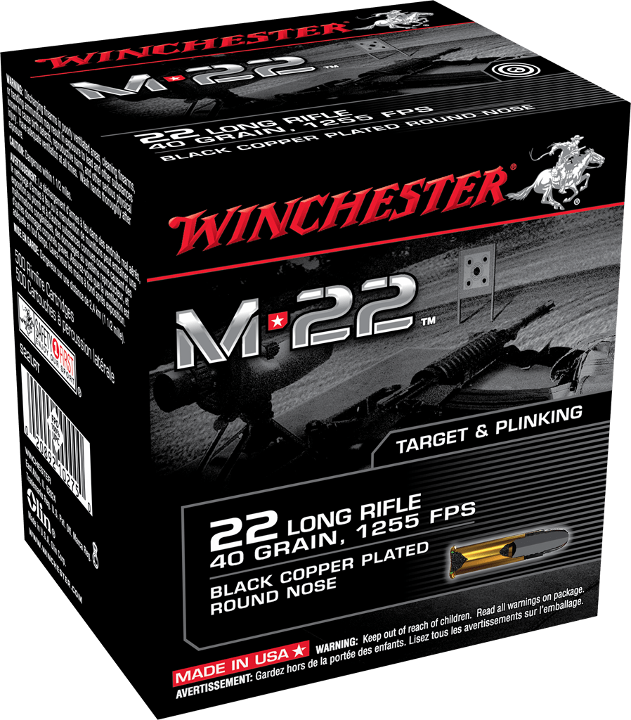 M22 22LR 40gr Black Copper Plated Round Nose