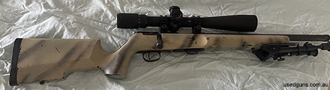 Savage Mk II FVSR Factory threaded fluted target barrel. Extremely accurate with CCI standard target ammo Setup as a good starter rifle for NRL22 match Call or 
