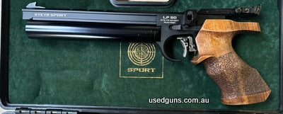 Steyr LP50 in very good condition. Comes fitted with ambidextrous grip. 2 air tanks, 2 - 5 shot magazines and red dot mount