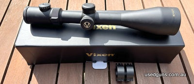 Great low light scope with heaps of eye relief and perfect hunting reticle, number 4 illuminated. Comes with Leupold medium rings to suit.