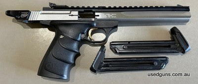Stainless steel, 184mm barrel. Fitted with assorted Tandemkross accessories. Comes with two magazines, original manual, packaging & soft case. Includes Tacsol T