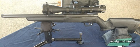 Savage B22 FVSR. Threaded barrel. Bolt Action 22LR rifle. As new condition. Postage at buyers expense.