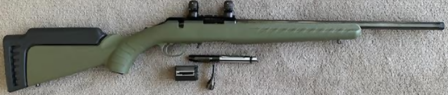 Ruger American 22mag OD Green. Good to great condition.