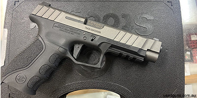 brand new in stock ready for immediate delivery Stoeger STR-9 pistol tungsten cerakote finish chambered in 9mm. comes with an optic ready base plate mounting sy
