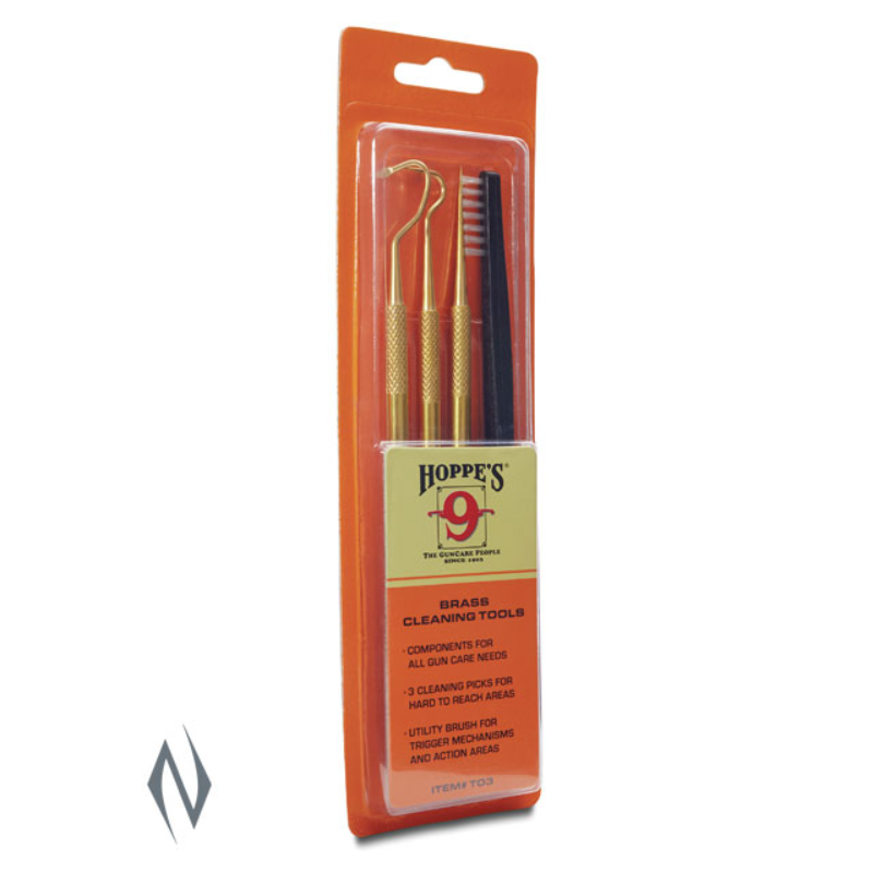 HOPPES GUN CLEANING PICKS BRASS & BRUSH SET