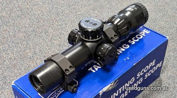 A IOR 1.5-8x26 IL scope in excellent (as new) condition. This scope is a MRAD scope (1 click = 0.1 mrad) with illuminated MIL reticle. $15 post Australia Wide. 