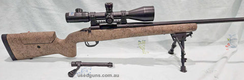 Howa 1500 SHB Custom in a Bell and Carlson target competition stock, Leupold picatiny rail, MDT scope rings and a Bushnell 6-24x50 Elite Tactical FFP scope with