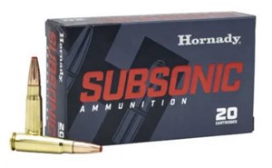 HORNADY
H80787
SUBSONIC
7.62X39, 255GR, SUB-X
POLYMER TIPPED 
AMMUNITION

$69.90 /PER 20
$314.55 /PER 100
$579 /PER 200