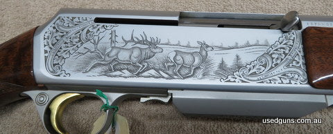 1977 made Browning BAR Grade 4, beautiful wood with a few very light scratches, appears unfired, superbly hand engraved, one for the serious collector $2950 + p