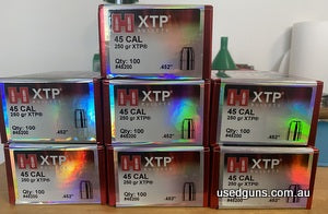 6 new unopened boxes and 1 half box of Hornady 250 grain XTP .452 calibre. Price is for the lot and includes shipping cost.