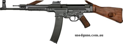 No licence required in QLD or WA. As-new full-sized metal Denix STG-44 replica with timber grips. Can be cocked and dry-fired, magazine can be released. Comes w