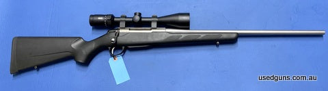 Very good condition Tikka T3 chambered in 204. Has an excellent condition Meopta Meopro 4-12x50 scope mounted. Great flat shooting small varmint rifle.