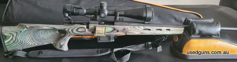 Howa 223 Sporter barrel 1:8 twist. shot 856 rounds, Boyd thumbhole Laminate stock and external magazine, complete with Vortex scope and soft carry case
