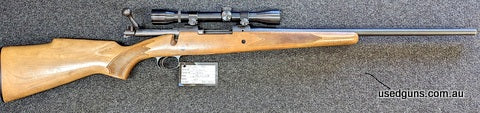 Original 670A with original Vernon scope and rings, very good rifling on the inside, Stock has some scrapes and dings, very likely shot several times then kept 