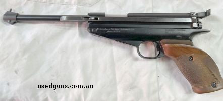 Has been a club gun for several years and shows signs of wear and tear. Shoots well.