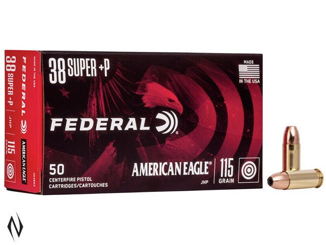 FEDERAL 38 SUPER 115GR AMERICAN EAGLE JHP (50PK)