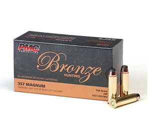 PMC
PMC357A
BRONZE LINE
357 MAGNUM, 158GR, JSP
AMMUNITION

SPECIAL 
$47.90 /PER 50
$429 /PER 500