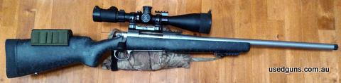Remington 700 Long Range. Stainless 23 inch threaded barrel. 2 stage Timney trigger. 40 MOA Picatinny rail. QR sling points. Heavy duty recoil pad.