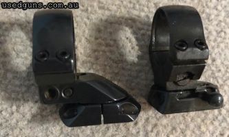 EAW Steyr Mannlicher Model S rifle QD 1" mounts. Quality German made blued steel pivot mounts. Phone 0429849007. If reply by email please forward return phone n