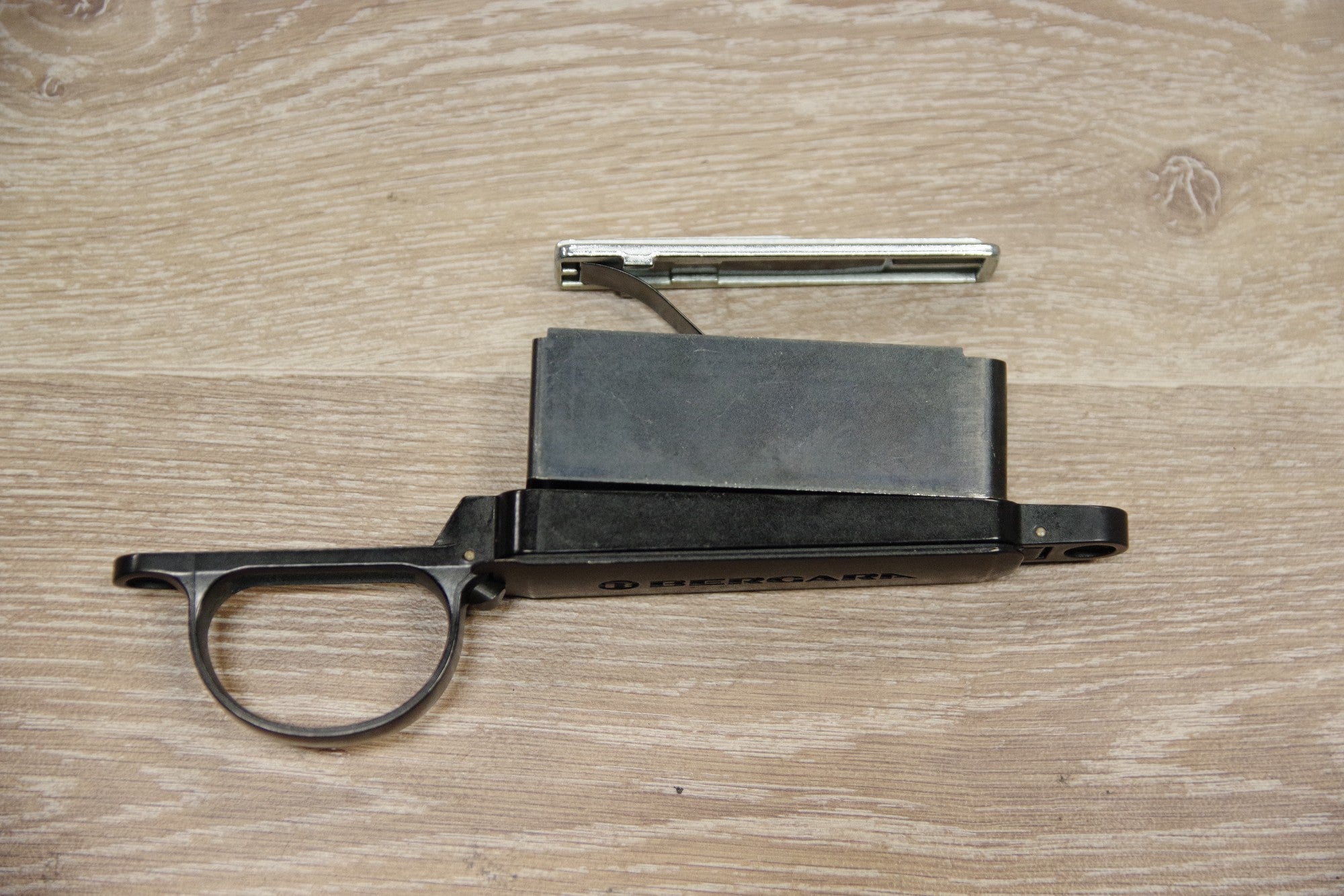 S/H BERGARA COMPLETE STEEL TRIGGER GUARD / FLOOR PLATE ASSEMBLY LONG ACTION