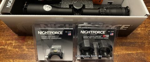 Brand new in the box, Nightforce NX8 4-32x50 Mil-C reticle, 30mm tube. Comes with new (in the packaging) 6 screw 30mm Low Nightforce rings with new bubble level