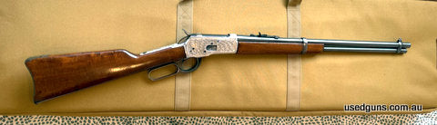 Rossi model 92, 357 Mag lever action Factory Engraved, nickel plated action/blued, limited edition, saddle ring carbine. A limited number were made in the ealry