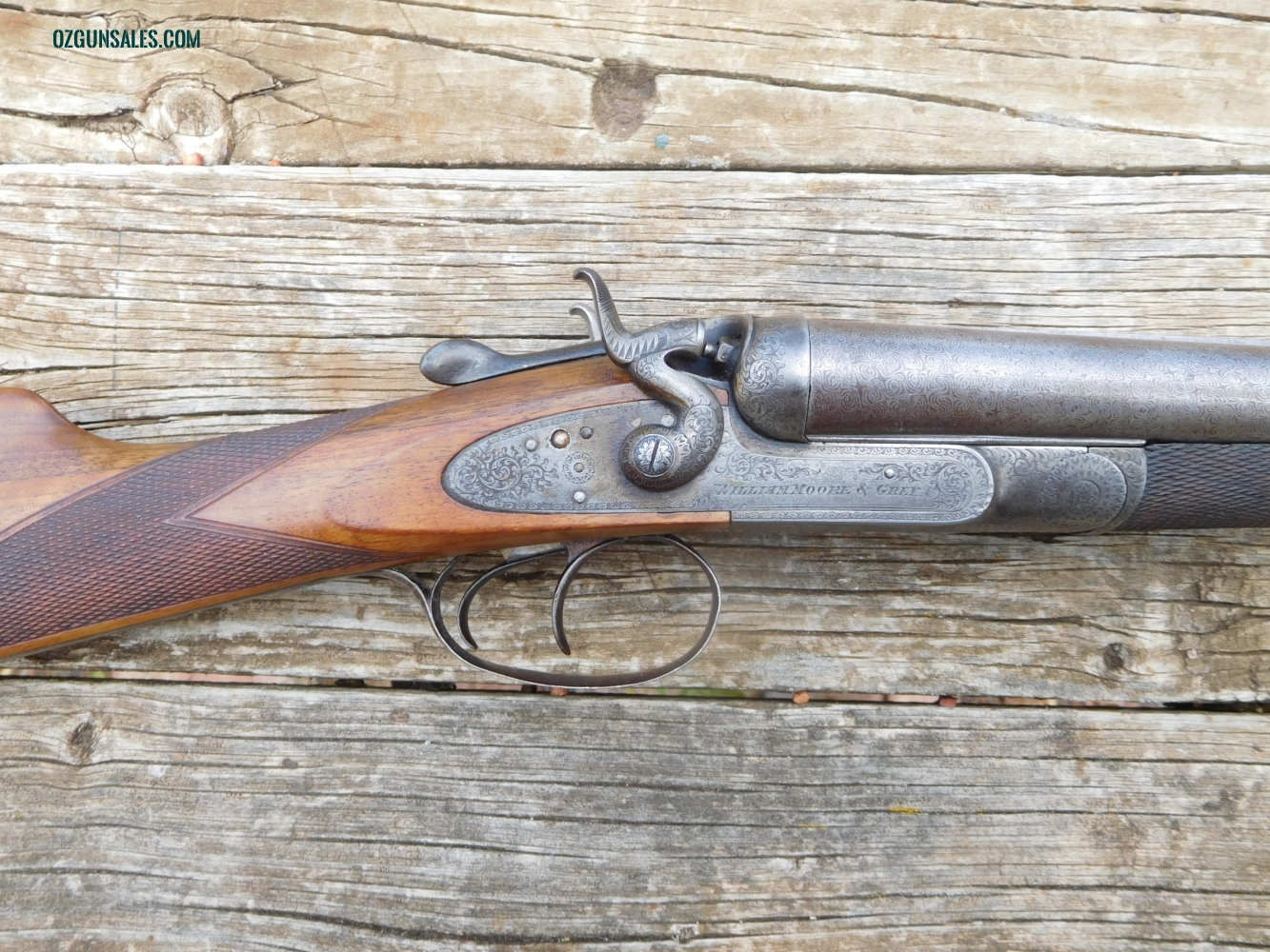 W. Moore & Grey 16G SxS Damascus Barrels Shotg