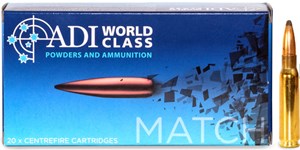 ADI
ADIWC308165SGK20
WORLD CLASS HUNTING
308WIN, 165GR, SP
LOADED WITH SIERRA GAMEKING
AMMUNITION

SPECIAL 
$59.90 /PER 20
$269.55 /PER 100
$535 /PER 200