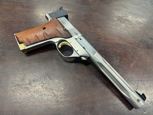STOEGER INDUSTRIES
PRO SERIES 95
22LR
10 SHOT
STAINLESS STEEL
7" FLUTED BARREL
TIMBER GRIPS
ADJUSTABLE REAR SIGHT
GOLD ACCENTS
#F1707

VGC+ $590